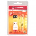 Transcend 2GB micro SD Memory Card with P3 Card Reader